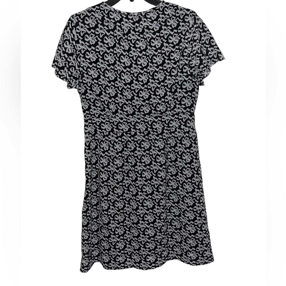 J. Crew Bow Tie Print Dress with Peter Pan Collar Size 10 - Picture 3 of 4